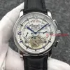 Orologio automatico da uomo in acciaio inossidabile da uomo meccanico in pelle marrone di alta qualità Orologio sportivo da uomo con carica automatica Orologio da polso maschile tourbillon