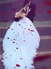 Romantisk spets kortärmad bröllopsklänningar bollklänningar blommig applique pärlstav lace-up bollklänningar brud-up bröllopsklänning skräddarsydda