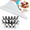 18 Adet / takım Silikon Pasta Çanta Nozullar DIY Buzlanma Boru Kremi Kullanımlık Pasta Torbaları +16 ADET Meme + 1 PCPIPING İpucu Çoğaltıcı