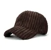새로운 남여 커플 솔리드 컬러 코듀로이 겨울 따뜻한 야구 모자 조절 패션 레저 캐주얼 Snapback