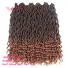 18inch Crochet Goddess Locs synthetic Hair Extensions Faux Locs Curly Crochet Braids Ombre Kanekalon Braiding Hair Bohemian locks MARLEY
