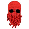 Handmade engraçado tentáculo polvo cthulhu knit beanie chapéu tampão máscara de vento homens máscara de vento de máscara de vento halloween presente
