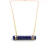 Moda Złoto Kolor Kamień Naturalny Geometria Pink Cylinder Naszyjnik Dla Kobiet Biżuteria Marki