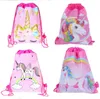 Cartoon Printing Unicorn Drawstring Bags non-woven pony Backpack students Shoulder storage Bags pouch girls Children Birthday Gift backpacks