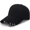 HT1737 Весенне-летняя кепка для мужчин и женщин, однотонная однотонная черная, розовая, белая кепка Snapback, бейсболки с кольцами, регулируемые бейсболки