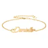 18k Gold plated Stainless Steel Name Bracelet Letter "Danielle" Charm Bracelets for Women Personalized Custom Charm Christmas Gift