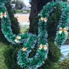 New2M Colorful Christmas Decoration Bar Tops Ribbon Garland Christmas Tree Ornaments White Dark Green Cane Tinsel Party Supplies12925