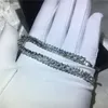 Vecalon charme femme or blanc rempli bracelets princesse coupe 5A Zircon cz argent couleurs bracelet pour femme mode bijoux