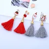 Fashion Colroful Enamel Brooches With Long Tassels Christmas Pin Brooches For Women Men Christmas NewYear Gifts