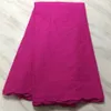 5 Yards/pc Più popolare fucsia tessuto di cotone africano ricamo merletto svizzero del voile per i vestiti BC26-5