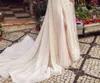 Robe de Mariée Sirène Plus Storlek Bröllopsklänning med jacka Lace Sequins Applique Sweep Train Boho Bridal Gowns Långärmad Bröllopsklänning