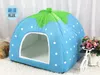 Strawberry Shape Soft Foldable Corduroy Mini Pet Bed Warm Animal Cave Nest Puppy Kennel Cute Pet Cat Dog House FMT2163