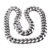 HIP HOP 8mm 10mm 12mm 14mm 16mm 18mm Stainless Steel Curb Cuban Chain Necklace Boys Mens Silver Chain Dragon Clasp Link hiphop jewelry258f