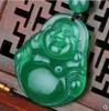 Grüner Achat Jade Buddha Anhänger grüner Kristall Bauch Bauch Miller Buddha Leben Jade Anhänger Halskette weiblich Modelle265C