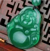 Zielony agat jadein buddha wisiorek zielony kryształowy brzuch brzuch Miller Buddha Life Jade wisiork naszyjnik żeńskie modele 304K