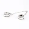 Fashion Women 925 Sterling Silver Clear CZ Sicurezza Clip Fit Clip Fit Gioielli fai -da -te Bracciale Fiocchiali 9363380