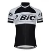 BIC Team Mäns Cykling Kortärmad Jersey Road Racing Shirts Cykeltoppar Sommar Andas utomhus Sport Maillot S21043007