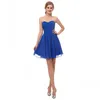 Size US2-US16 In Stock Royal Blue Chiffon Homecoming Dreses Sweetheart Sleeveless Short Prom Gowns Back Zipper Tiered Formal Occasion Dress