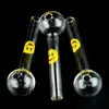 Sorriso Logo tubos de vidro Tubo do queimador de petróleo Pipes Colher Cachimbos Cachimbo mão de 4 polegadas Pyrex Oil Burner Cachimbo SW15