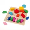 blocchi di costruzione Puzzle di legno per bambini Forma di geometria per bambini Jagsaw Puzzle Bambini Montessori Giocattoli educativi educativi per la formazione del cervello precoce