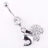 YYJFF D0690 Clear Ab Belly Rings Cuttlefish 14GA 10mm Längd