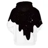 2018 Hot Moda Homens / Mulheres 3D Moletons Imprimir Espaço De Leite Derramado Galáxia Com Capuz Hoodies Fino Unisex Tops