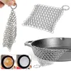 8x6 inch Stainless Steel Cast Iron Cleaner Cast Iron Cleaner Premium Stainless Steel Chainmail Scrubber Kitchen Rust Metal Cleaning