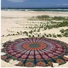 Biancheria da letto Outlet Telo da spiaggia rotondo Asciugamano portatile Fire Peacock Mandala Chiffon Beach Swim Asciugamani Boemia Bain Para Playa Toallas