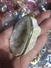 1 pièce Raw Druzy Blue Agate Cluster Geode Slice Pendentif argent Plaqué collier naturel cristal blanc quartz Pour la guérison Charms5224825