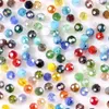 3 4 6 8 mm Czech AB Color Glass Beads Round with Hole Faceted Crystal Beads for Jewelry Making Handmade Supply 100pcs