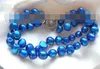 Spedizione gratuitaBracciale classico con doppie perle nautrali blu da 9 mm