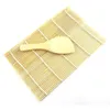 1Pc New Sale Sushi Rolling Roller Mat DIY Maker Bamboo Material and A Rice Paddle