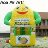 Trevlig uppblåsbar Lemon Booth Lemonade Tält Anpassad Airblown Lemon Kiosk Toy Fruit Drink Stall för reklam