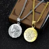 Serenity Prayer Necklace Stainless Steel Virgin Mary/Jesus Christ Medal Pendant Necklace with 24" Chain For Men Women6120430