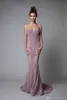 Berta Luxe Sexy Sweetheart Avondjurken Backless Sheer Neck Beaded Pailletten Mermaid Prom Dresses See door formele feestjurken