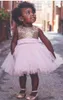 2020 lantejoulas de ouro do vintage das meninas das flores dresse rosa tull bebê infantil criança baptismo roupas flor menina vestidos lace tutu vestidos de baile barato