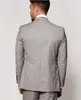 Dostosuj Notch Lapel Dwa Przyciski Silver Grey Wedding Groom Tuxedos Men Suits Wedding / Prom / Dinner Best Man Blazer (kurtka + krawat + kamizelki + spodnie) 61