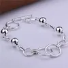 Circular geometric bolt Bracelet sterling silver plated bracelet ; Brand new fashion men and women 925 silver bracelet SPB351