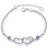 10 teil/satz Mode Herz 925 Sterling Silber Link Armband Angepasst Charme Geschenke für Männer Frauen Täglichen Schmuck