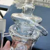 Yeni Tasarım Cam Bongs Yarım Fab Yumurta Şekli Dab Petrol Kuleleri 14.5mm Erkek Ortak Recycler Küp Perc Banger ile Mor Su Boruları