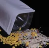 Белый крафт бумажных мешков пищевые мешки из алюминиевой фольги, выравнивая упаковочные мешки встаньте уплотнение конфеты арматурностроительном мешка хранение мешок застежки-молнии