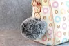 Guld 8cm Rabbit Fur Ball Keychain Y Keychain Fur Pom Pom Llaveros Portachiavi Porte Clef Key Ring Key Chain för Bag8525608