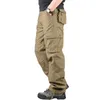 Men039s грузовые штаны Случайные мужские брюки Многократные карманы военные тактические брюки мужчины изливают армию прямые брюки длинные брюки8690318