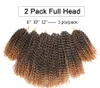 8-12-дюймовые вьющиеся вязание крючком оплетки Теплостойкие синтетические плетеные волосы Оммре наращивания волос 60 прядей / пакет