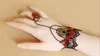 Hot new Moda beleza asas de anjo pulseira de renda com anel de rubi conjunto de jóias de pulso moda clássico requintado elegância