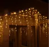 Nuovo 12m Adolo 0.65m 360led Tenda Light Light String String Light Christmas Wedding Xmas Decorazione del partito nevicata e tail spina impermeabile