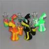 3,6 inch siliconen bubbler pijpen waterpijp 10 kleuren voor keuze siliconen waterpijp dab olielig glazen bongs dabbergereedschap