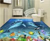 3D-vloeren behang dolfijn woonkamer slaapkamer badkamer pvc waterdichte vloer muurschildering behang home decor 3d