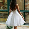 White Graceful Short Princess Homecoming Dresses Sweetheart Sleeveless With Lace Applique Knee-Length Prom Gowns Back Zipper Custom Gown