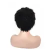 Naturlig färg afro kinky lockiga peruker medelstorlek ingen spets korta mänskliga hår peruker för svarta kvinnor brasiliansk maskin gjord243w